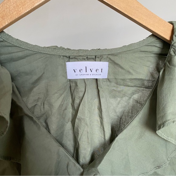 $207 New Green Velvet by Graham & Spencer “Cinthia” Cotton Blouse Sz Small - Picture 4 of 13